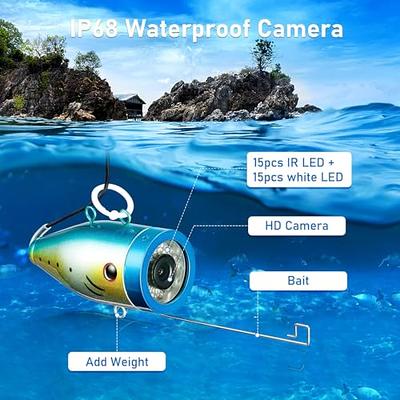 Pyle 7 Portable LCD Monitor Underwater Fishing Camera, 1000TVL Camera with 12pcs Infrared Lights, Equipped with Carrying Case Black