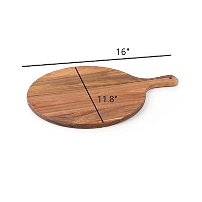 KARRYOUNG Acacia Wood Cutting Board with Handle - Wooden Charcuterie Board  for Bread, Meat, Fruits, Cheese and Serving，Butcher Block Carving Board for