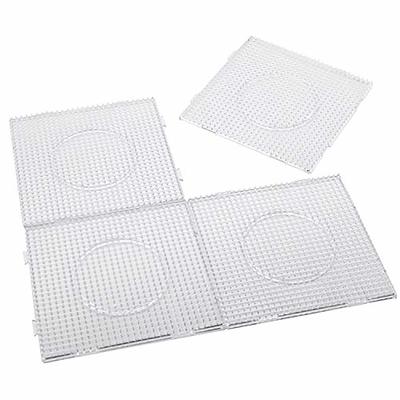 4 Pcs 5mm Fuse Beads Boards,Large Square Clear Plastic Pegboards
