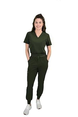PuriPure Scrubs Set for Women Nurse Uniform Jogger Classic V-neck Scrub Top  & Jogger Scrub Pants Athletic Scrub Set Workwear (Black, X-Large) - Yahoo  Shopping