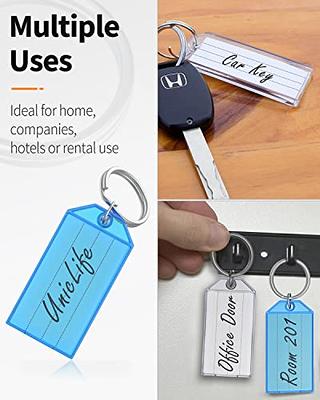 Uniclife 80 Pieces Key Tags 2 Inch Plastic Key Chain Tags with Ruled Blank  Paper Labels Transparent Covers and Split Rings Sturdy Item Identifiers, 8  Colors - Yahoo Shopping