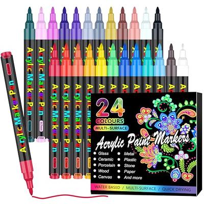 CRAFTHROU 10 Pcs acrylic markers Glass Paints For Glass Painting rock  painting pens stone painting pens silver pen fine point paint pens acrylic  paint pens 3d hook line acrylic acid art pen