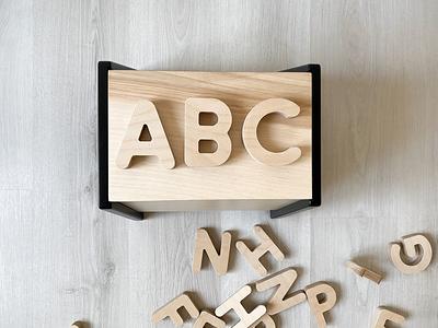 ABC Blocks 9cm, Kids Wooden Building Blocks