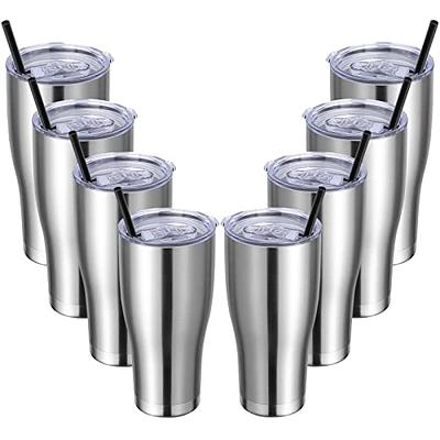 DOMICARE 30 oz Tumbler with Lid and Straw, Stainless Steel Tumblers Bulk,  Insulated Vacuum Double Wall Coffee Travel Mug, Stainless Steel 8 Pack -  Yahoo Shopping