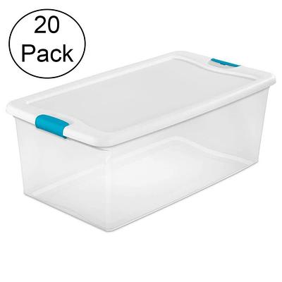 Sterilite 30 qt. Clear Plastic Storage Bin Totes with Latching Lid in Grey  (18-Pack) - Yahoo Shopping