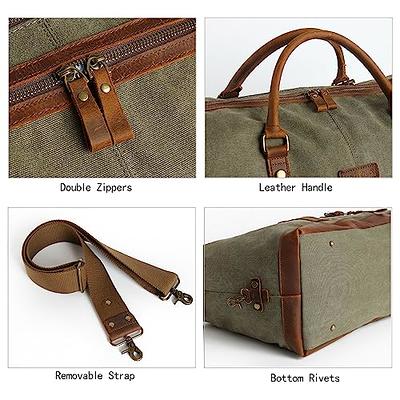 Canvas and Leather Travel Bag Weekender Bag Toiletry Bag 