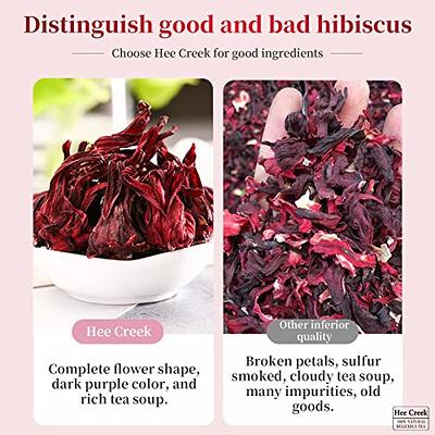 Dried Hibiscus Flower Herbal Tea (Whole Petals), 100% Natural Dried  Hibiscus