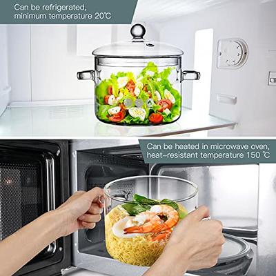 Glass Pots For Cooking On Stove,Clear Pots for Cooking,Clear Pots And Pans  Set ,Stovetop Cooking Pot with Lid and Handle Simmer Pot Clear Soup Pot