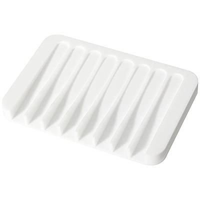 Silicone self draining soap dish, shower steamer tray, non-slip soap holder  tray