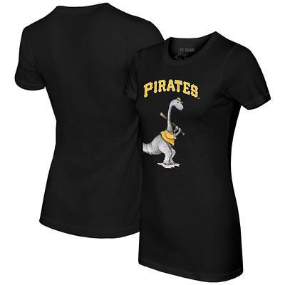 Women's Pittsburgh Pirates Tiny Turnip White/Black Bronto 3/4-Sleeve Raglan  T-Shirt