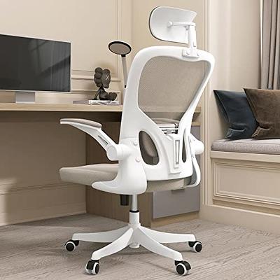 Monhey Desk Computer Chairs - Ergonomic with Lumbar Support & Flip-up Arms  Home Office Height Adjustable High Back Rockable Swivel 360° Warm Taupe  Mesh Study Chair - Yahoo Shopping