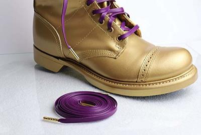 Loop King Laces 1 Pair Luxury Leather Shoe Laces with Gold Tips