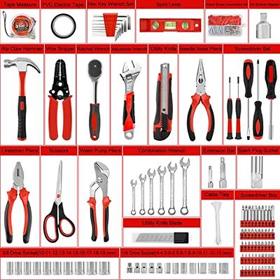 Prostormer 210-Piece Household Hand Tool Set, Complete General Home Repair  and Automotive Tool Kit with Portable Storage Case, All Purpose Tool Box Kit  for Men and Women 