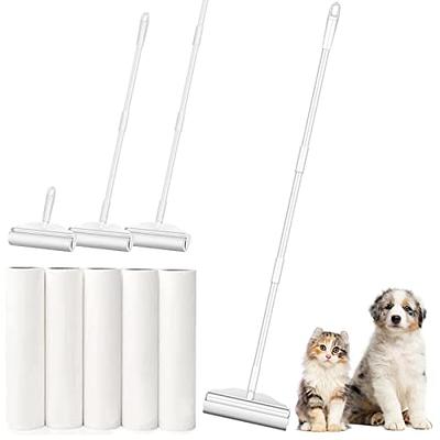 Large Reusable Lint Rollers, Washable Lint Roller 8 inches Cat Dog Pet Hair  Remover with 3 Extendable Handle,Long Handle Sticky Lint Remover Brush Set