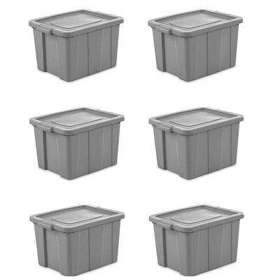 Sterilite 18 Gallon Orange Plastic Storage Container Bin Tote with Lid (24  Pack) 