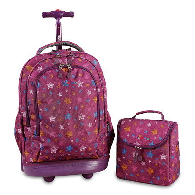 J World Lollipop Kids Rolling Backpack with Lunch Bag - Candy Buttons