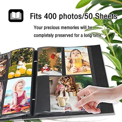 Photo Album 4x6 500 Photos, Extra Large Capacity Leather Cover Wedding  Family Photo Albums Holds 500 Horizontal and Vertical 4x6 Photos with Black  Pages (Black) : : Home