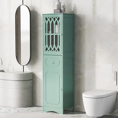 Tall Storage Bathroom Cabinet with Adjustable Shelf, Free Standing