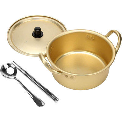 BESTonZON Stainless Steel Mandarin Pot Stainless Pan Stainless Pot  Stainless Steel Hot Pot Dual Handle Hot Pot Korean Ramen Pot Stainless  Steel