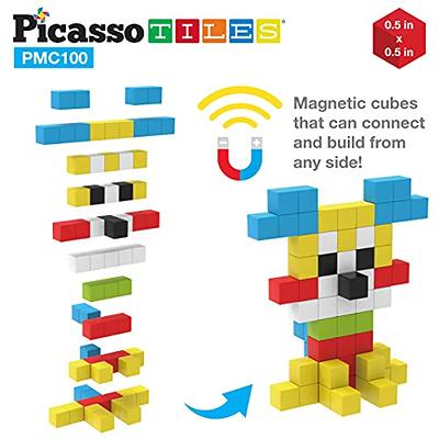 PicassoTiles 0.5” Pixel Magnetic Puzzle Cube 100 Piece Mix & Match