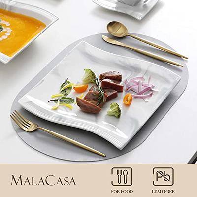 MALACASA 30-Piece White Porcelain Dinnerware in the Dinnerware department  at