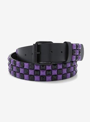 Double Black Pyramid Stud Belt