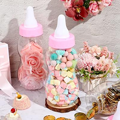 PINK Baby Girl Bottle Bank 8 Piece Gift Set Baby Shower Gift Coin Bank  Vintage