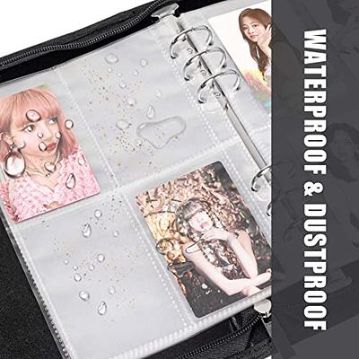 Leather Kpop Photocard Binder, 4-Pocket Photocard Holder, Kpop Zipper Binder  Case, 25 Sleeves, Black - Yahoo Shopping