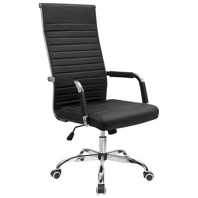HOMESTOCK Gray High Back Executive Premium Faux Leather Office