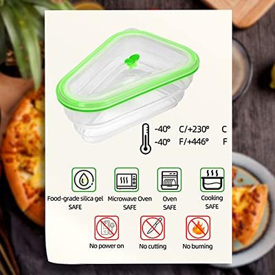 A Silicone Pizza Storage Container With Expandable Pizza Slice Container  And Foldable Pizza Box With 5 Trays, Safe For Fridge, Microwave And  Dishwasher