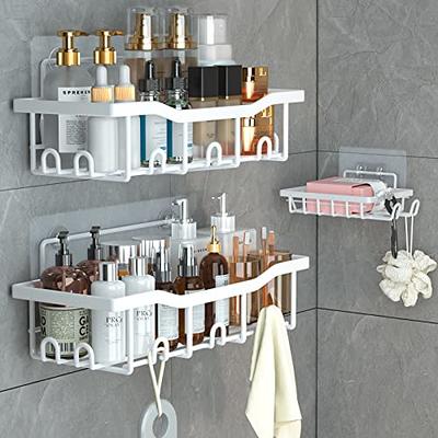 Rebrilliant 3 Pack Shower Caddies Bathroom Shelf,No Drilling Adhesive Bathroom Storage Organizer,304 Stainless Steel Rustproof Shower Rack for Bathroom Organizer/