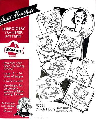 Aunt Martha's, 3021, Dutch Motifs, Transfer Pattern, Hot Iron Transfers,  Uncut, Arts & Crafts, Transfers - Yahoo Shopping