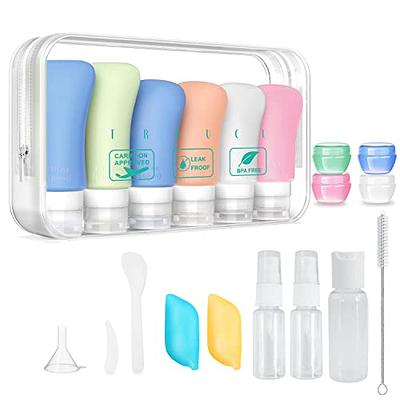 Mrsdry Travel Bottles for Toiletries, TSA Approved 3oz Travel Size Containers BPA Free Leak Proof Refillable Liquid Silicone Squeezable Travel