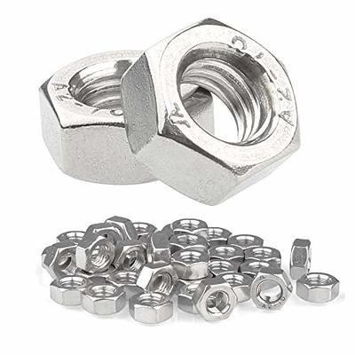 M8-1.25 Hex Nuts, Stainless Steel 304 Hex Nut, Bright Finish, Quantity 50