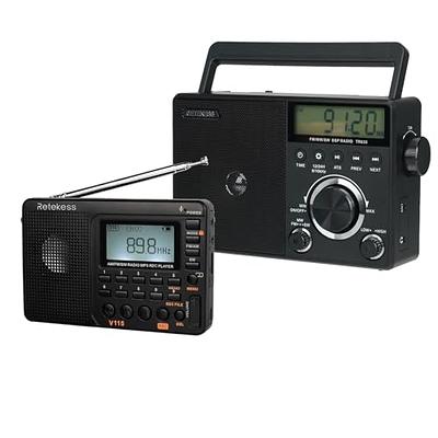 Greadio Portable Shortwave Radio with Best Reception,AM FM Transistor,LCD  Display,Time Setting,Battery Operated by 4 D Cell Batteries or AC Power,Big