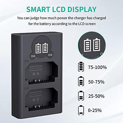  Sony Z-Series NP-FZ100 7.2V 2,280mAh Rechargeable Battery Pack  Bundle with Dual USB-C Charger with LCD Display NP-FZ100 Battery (2 Items)  : Electronics