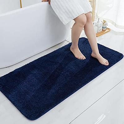 Uphome Ombre Blue Bathroom Runner Rug Modern Soft Non-Slip Long Bathroom  Rugs Machine Washable Banded Stripe Bath Mats Farmhouse Velvet Gradient  Bath