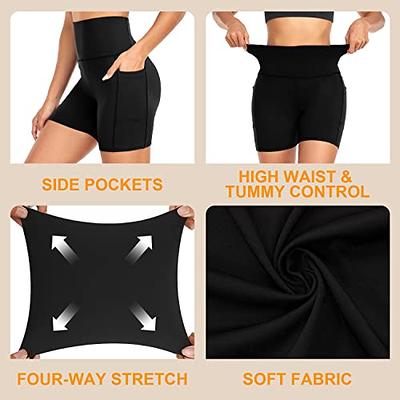  MOREFEEL 3 Pack Plus Size 8 Biker Shorts with Pockets for  Women-High Waist Non-See Through Workout Black Yoga Short : Clothing, Shoes  & Jewelry