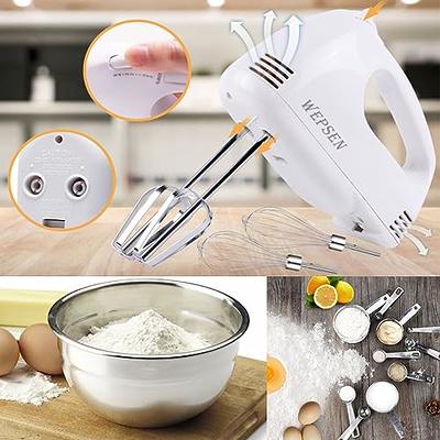 5-Speed Electric Hand Mixer, 5 Large Mixing Bowls Set, Handheld Mixers with  Whisks Beater, Stainless Steel Metal Nesting Bowl Measuring Cups Spoons  Kitchen Cake Blender for Prep Baking Supplies - Yahoo Shopping