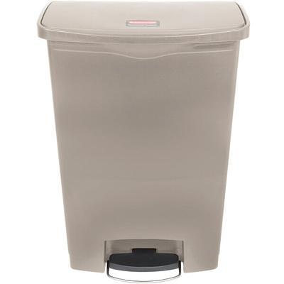 Rubbermaid Slim Jim Container 13 Gallon End Step-On Beige Resin