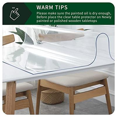 Custom Clear Table Protector, Water and Heat Resistant Table Protector,  Place Mat Table Cover, Transparent Pvc Tablecloth and Cover 1.5 Mm 
