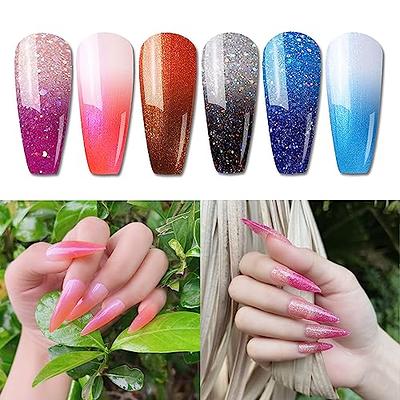 GetUSCart- modelones Gel Nail Polish, 6 Colors Purple Glitter Gel Polish Set  Mermaid Blue Purple Popular Nail Polish Gel Summer Baby Blue Gel Nail Kit  Soak Off LED Nail Art Manicure DIY