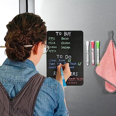 12x8 inch Small Black Board - Magnetic Blackboard - Magnetic Dry Erase  Board - Fridge Blackboard - Refrigerator Blackboard - Blackboard for Fridge  