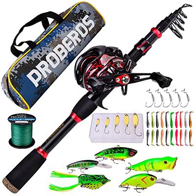 Fishing Rod and Reel Combo, 6.9ft Telescopic Spincast Rod with Right Handed  Baitcasting Reel Combos, Sea Saltwater Freshwater Ice Bass Fishing Tackle  Set Fishing Rods Kit - Yahoo Shopping