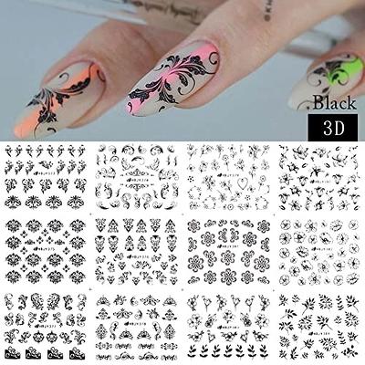 White L Designer Nail Stickers