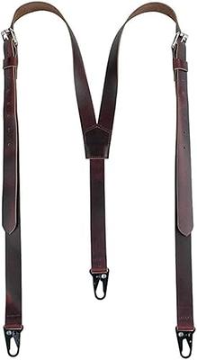 Suspenders for Men, Adjustable Suspenders with Elastic Straps Y-Back  Construction Heavy Duty for Work, Black