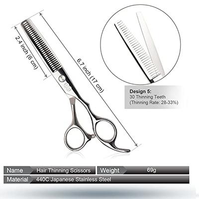 5.5 inch Hair Cutting Scissors Professional Haircutting Barber/Salon  Thinning Shears Kit with Comb and Case for Men/Women