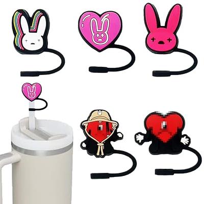 5pcs Anti Dust Straw Cover Cap Daisy Cute Silicone Straw Topper For Stanley  30&40 Oz Tumbler 10mm Drinking Straw