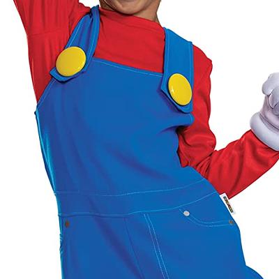 Mario Costume Boys Large 10-12 Suit Hat Only Red Halloween Super Mario Bros