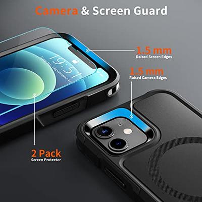 SUPFINE 5 in 1 for iPhone 11 Case, [10 FT Military Dropproof] [2+Tempered  Glass Screen, 2+Tempered Camera Lens Protector] Non-Slip Heavy Duty